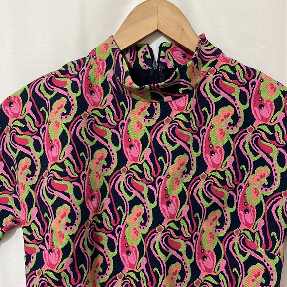 Zara Geometric Design Short Sleeve Mini Dress a177 - Picture 2 of 4